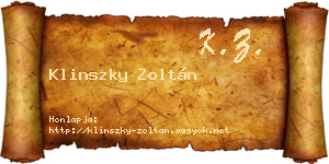Klinszky Zoltán névjegykártya